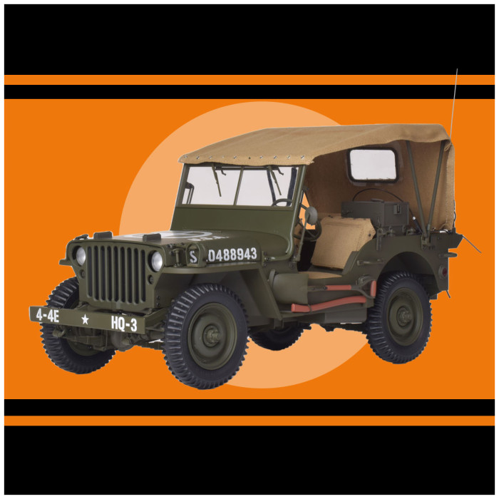 IXO 10105 - 1:8 Die-Cast Bausatz US Jeep Willys 4x4 - Neu