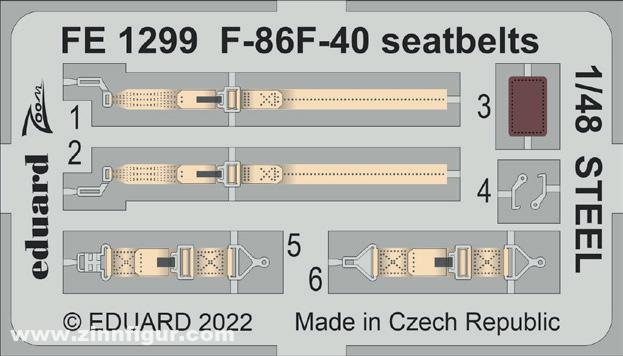 (X) Eduard Accessories FE1299 - 1:48 F-86F-40 seatbelts STEEL - Neu