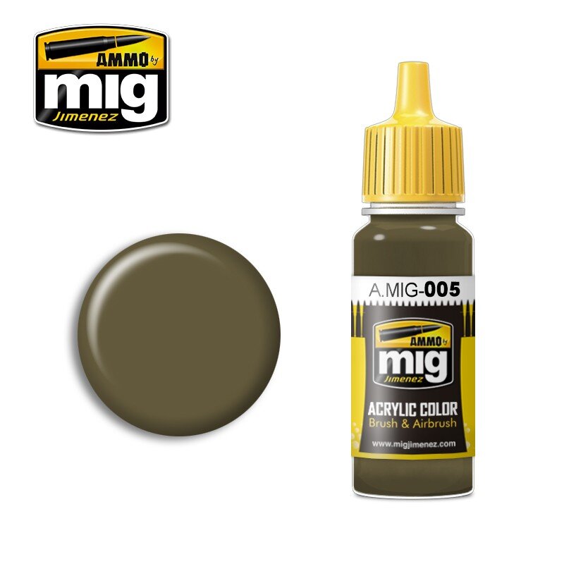 Ammo MIG 005 - Acryl Farbe (17ml) - RAL 7008 Graugrün 