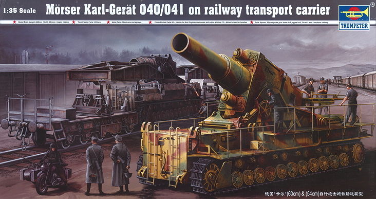 Trumpeter 00209 - 1:35 Mörser Karl Gerät 040/041,Eisenbahn-Transport-Trailer