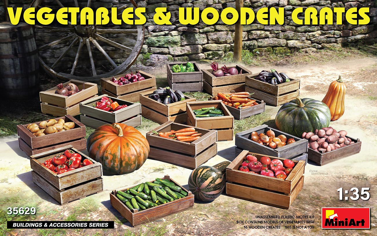 Miniart 35629 - 1:35 Vegetables & Wooden Crates - Neu
