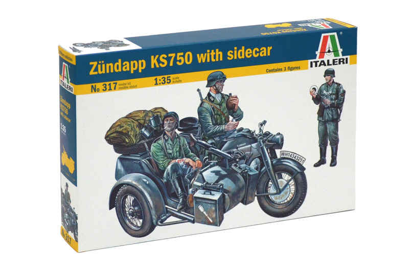 Italeri 317 - 1/35 Motorrad-Gespann Zündapp Ks750 - Neu