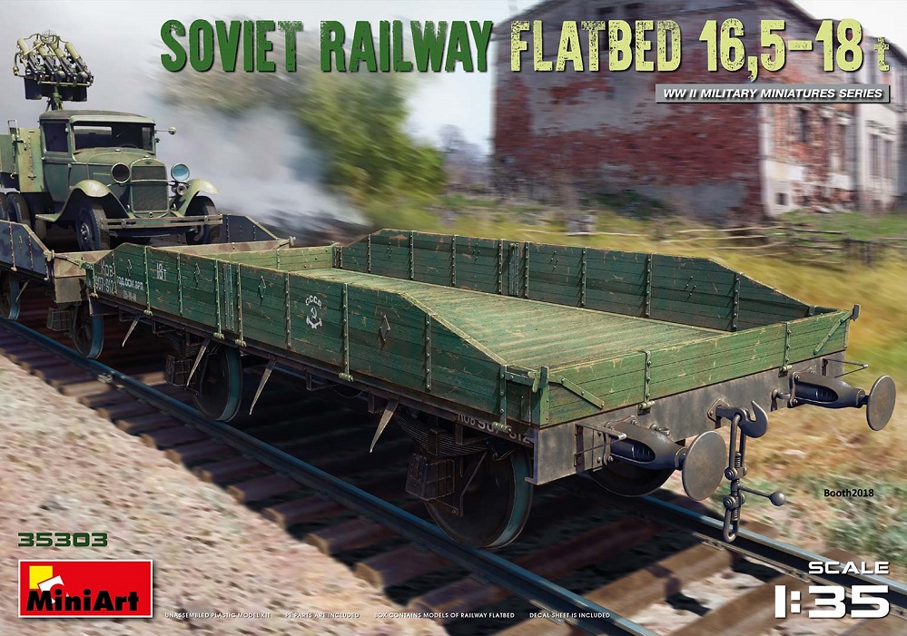 Miniart  35303 - 1/35 Soviet Railway Flatbed 16,5-18 t - Neu
