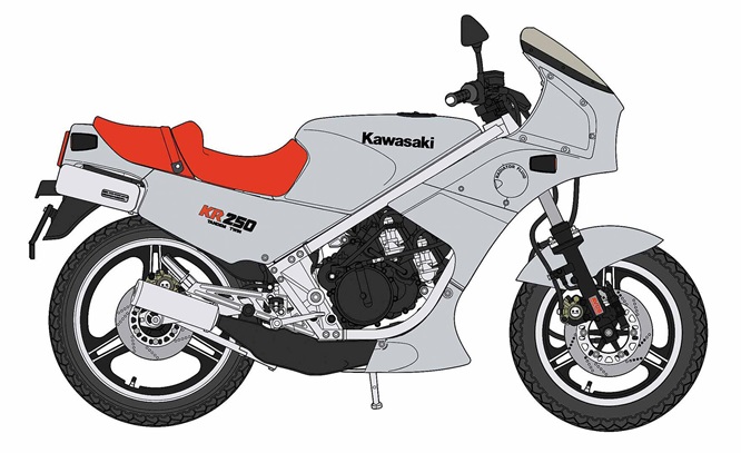 Hasegawa 21747 - 1/12 Kawasaki KR250, Silver Color - Neu