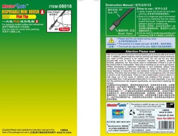 (X) Trumpeter / Master Tools 08018 - Disposable Mini Flat Brush, 10 pcs - Neu