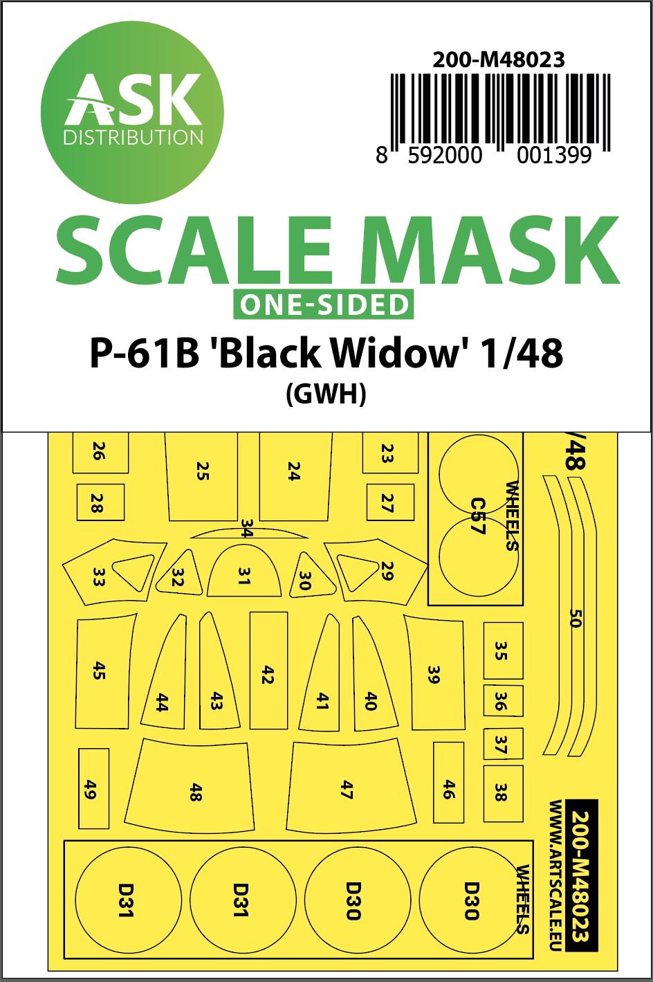 ASK M48023 - 1:48 P-61 Black Widow one-sided GWH - Neu