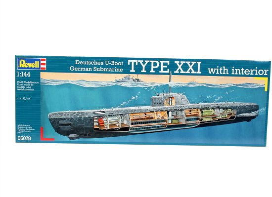 Revell 05078 - 1/144 Deutsches U-Boot Typ Xxi Mit Interieur- Neu