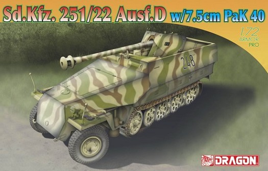 Dragon 7351 - 1/72 WWII Sd.Kfz.251/22 Ausf.D m.7.5cm PaK 40 - Neu