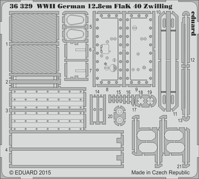 (X) Eduard Accessories 36329 - 1:35 WWII German 12,8cm Flak 40 ZwillingF.TaTakom