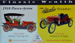 Glencoe 3609 - 1/59 & 1/48 - 1910er Pierce-Arrow, 1909er Stanley Steamer - Neu
