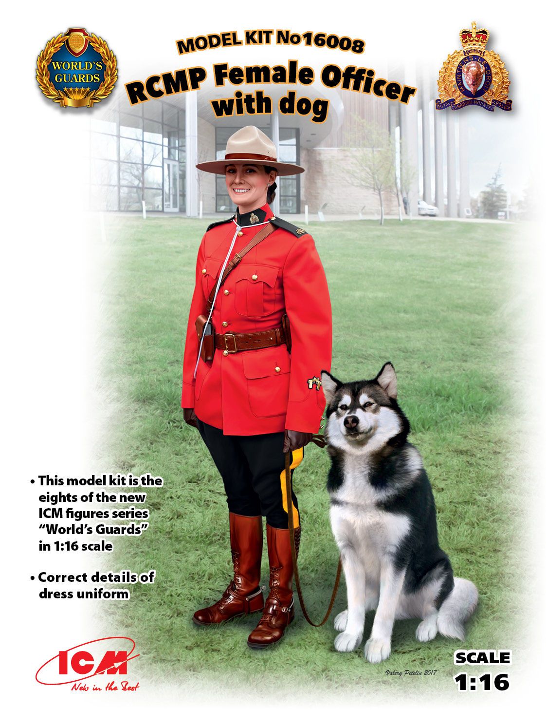 ICM 16008 - 1:16 RCMP Female Officer with dog - Neu
