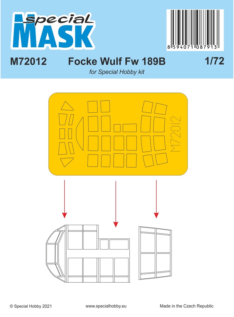 Special Hobby  100-M72012  - 1:72 Focke Wulf Fw 189B Mask - Neu