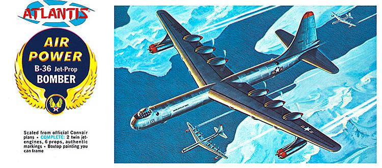 Atlantis 560205 - 1/184 B-36 Prop Jet Peacemaker mit Drehständer - Neu